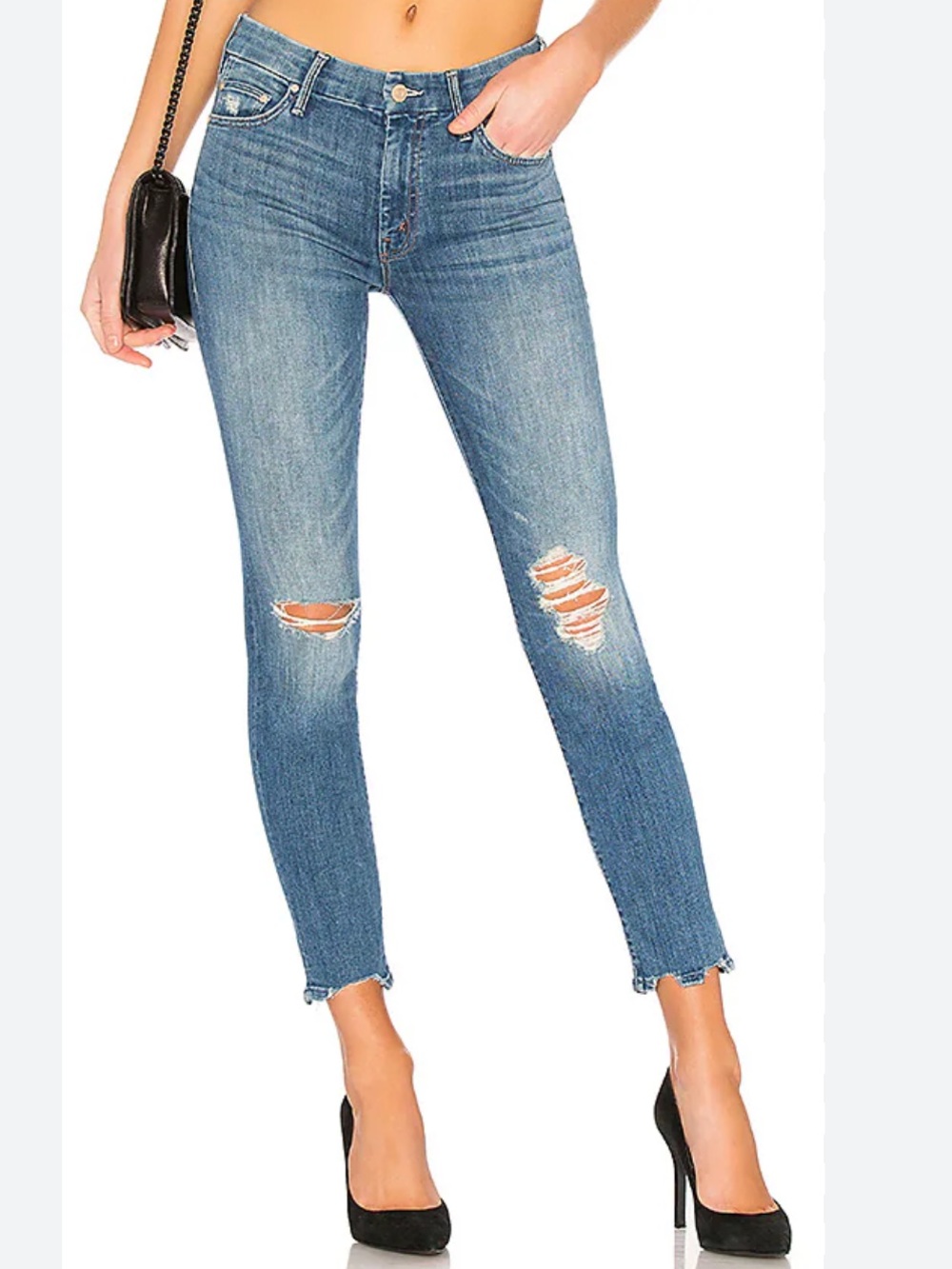 MOTHER The Looker Ankle Chew Jeans Women's Size 28 Mums the Word Wash Distressed